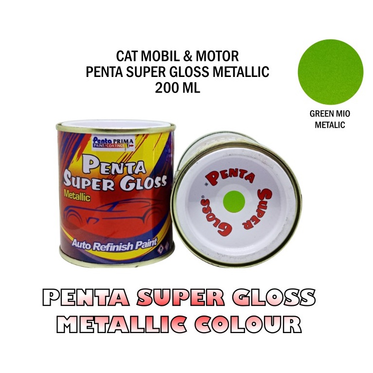 PENTA GREEN MIO 09655 200 gram - cat penta mio green - cat hijau mio - cat ijo mio - green penta super gloss - cat motor hijau