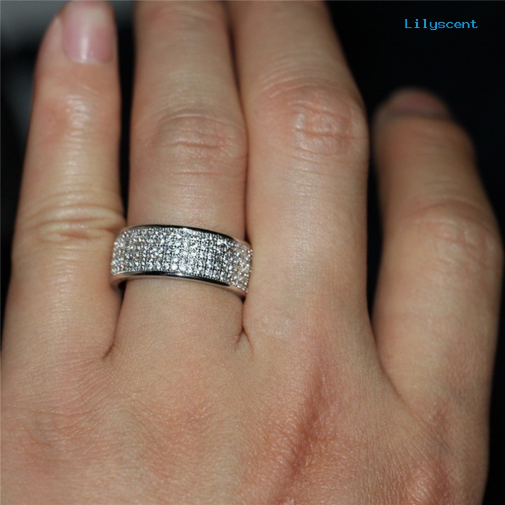 Cincin Berlian Imitasi Model 5 Baris Untuk Pernikahan