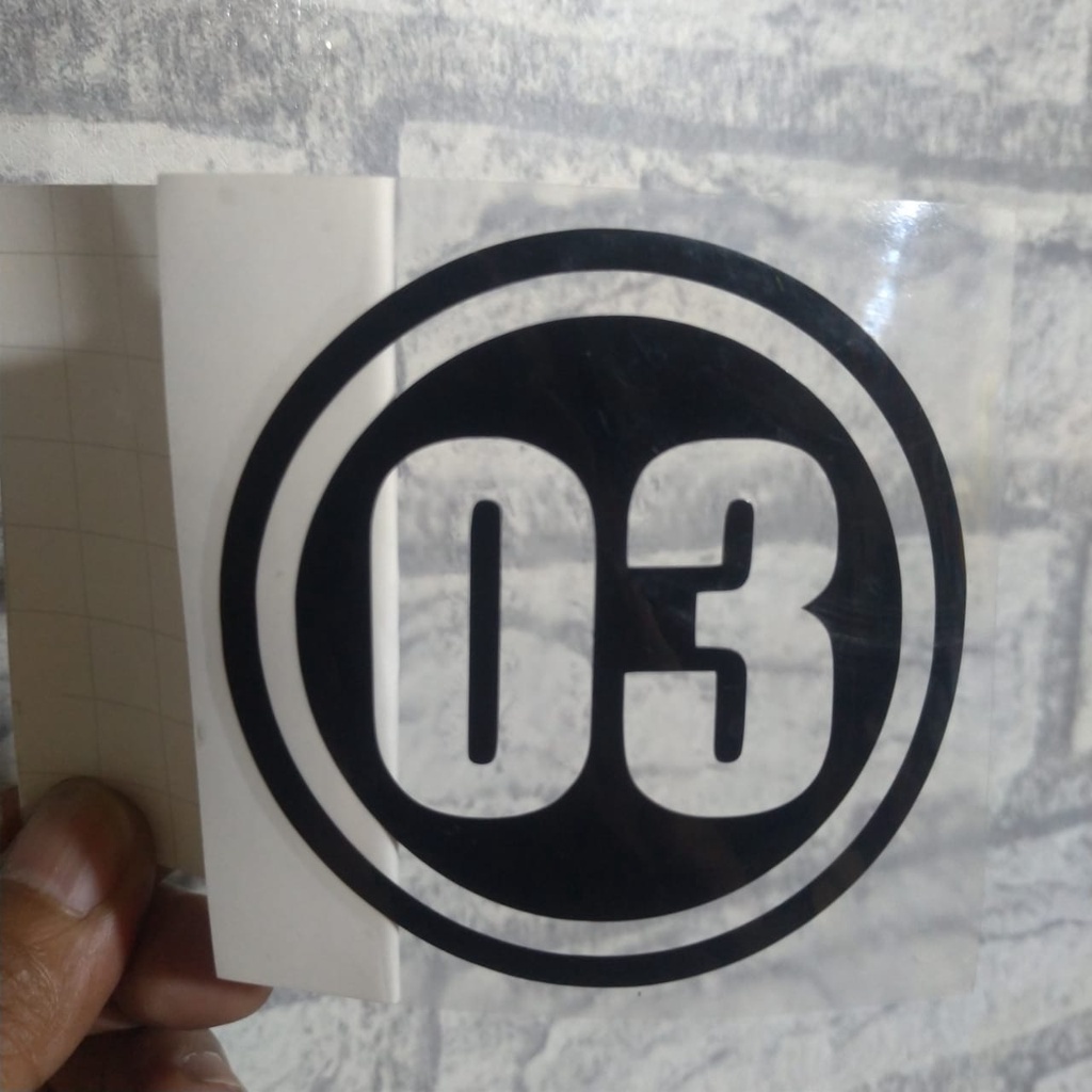 

STIKER ANGKA BOLONG DLM LINGKARAN UK 14 CM BAHAN ORACAL GLOSSY
