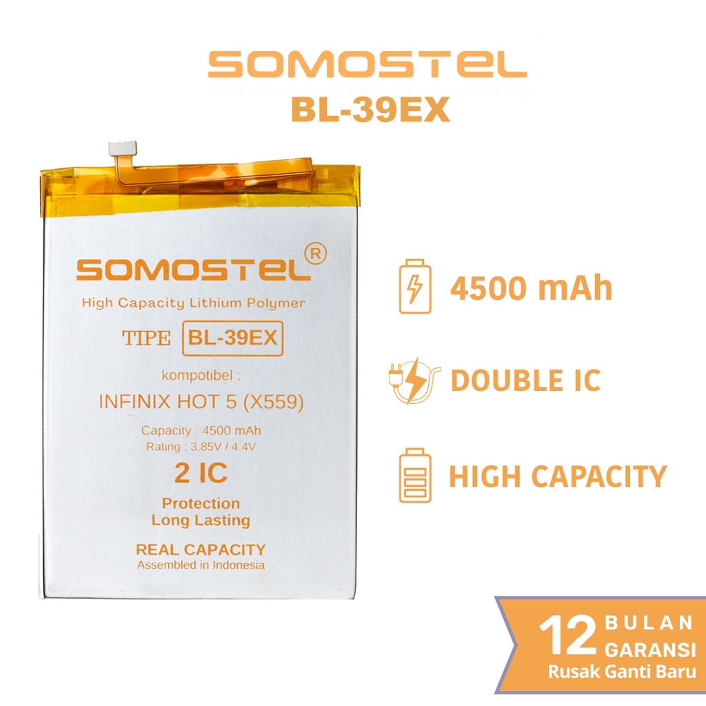 Somostel - BL-39EX Infinix Hot 5 X559 Batre Batrai Baterai