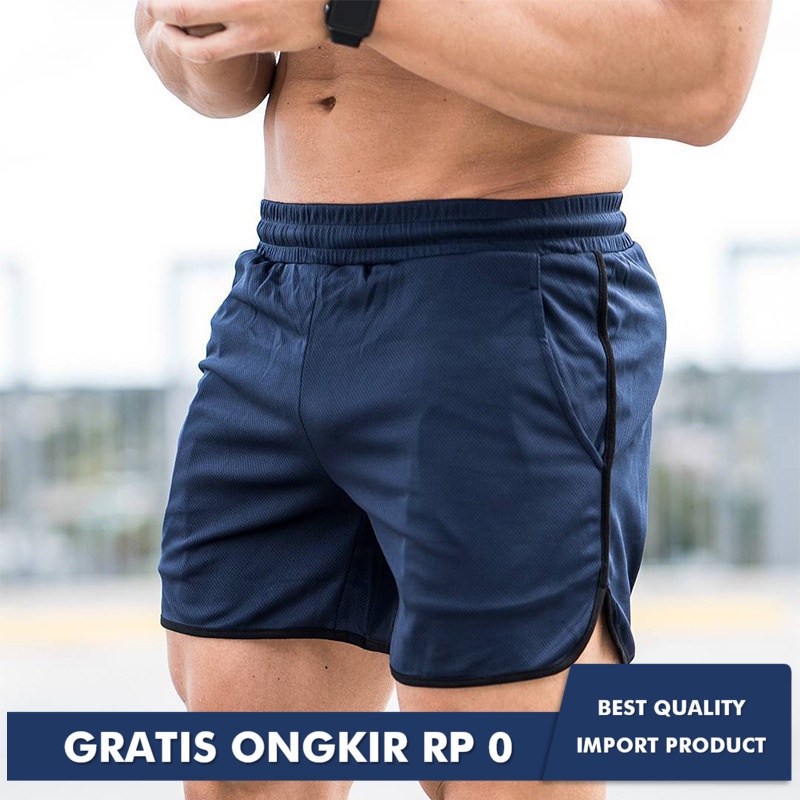 Otot Kecocokan Saudara-saudara Sport Pendek Pria Musim Panas Mesh Cepat Kering Kasual Running Beach 