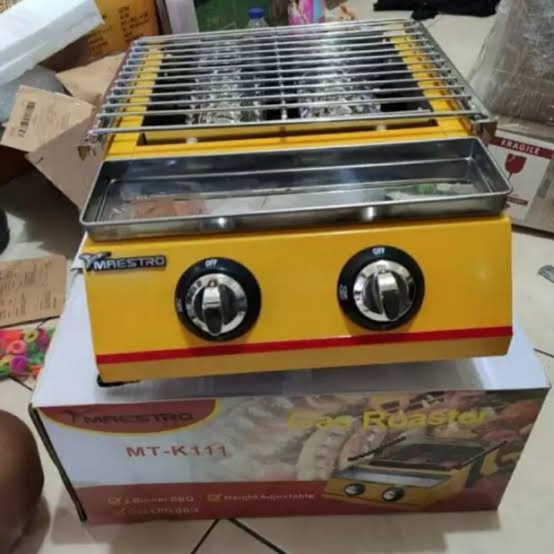 Kompor bakaran panggangan sosis/bakso bakar 2 tungku maestro