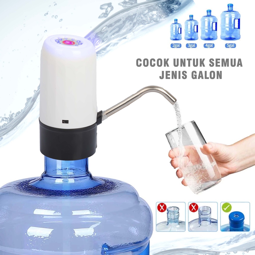 pompa air galon water dispenser / pump air minum mini canggih recharger elegan termurah hitam putih