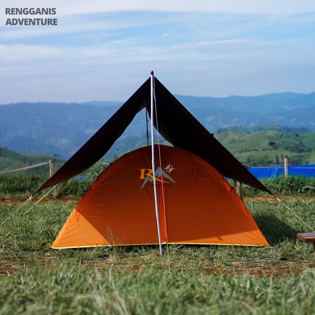 Flysheet Rir Outdoor Atap Tenda Camping Hiking Flysheet 3X4 2X3 4X6 Lokal