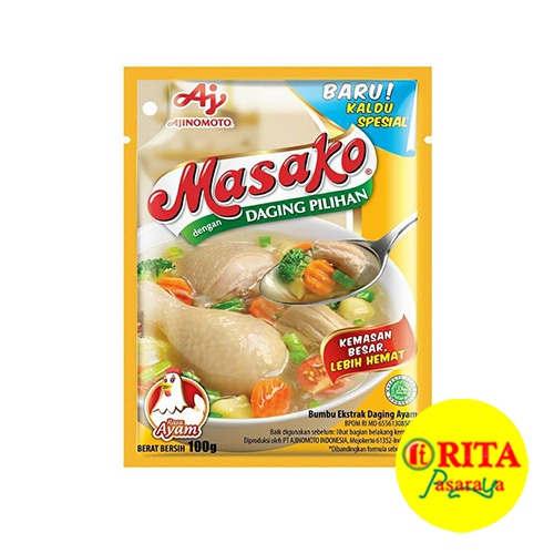 

Masako Bumbu Kaldu Penyedap Rasa Ayam Kemasan 100g