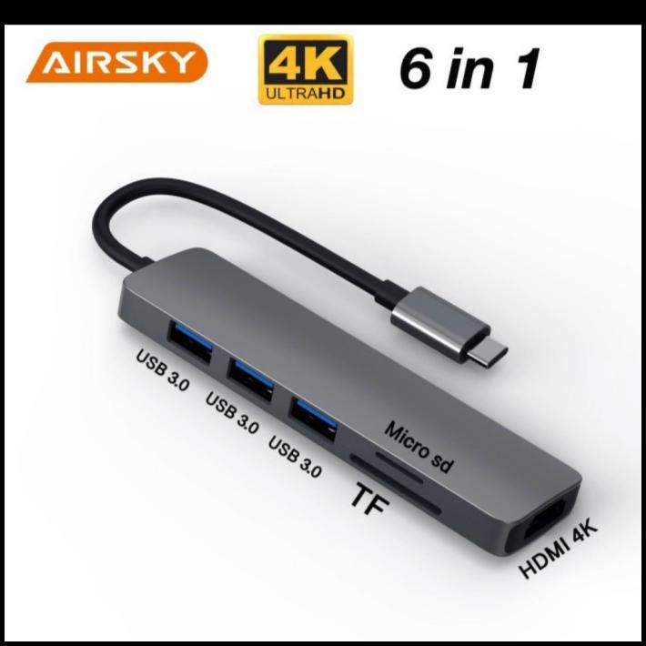 Type C To Hdmi 6In1 Usb 3.0 Pd Tf Micro Sd