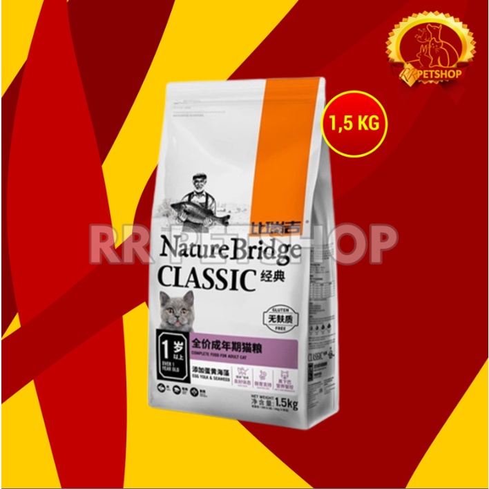 Nature Bridge Classic Adut Cat Food Dry Makanan Kering Kucing 1.5 KG