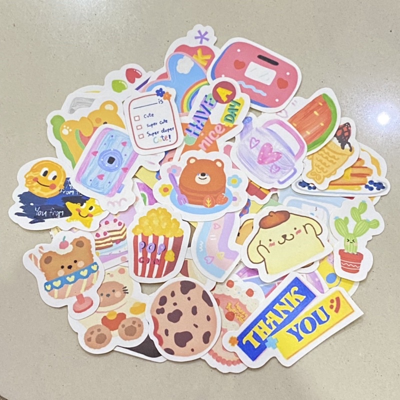 

(15 PCS) STIKER LUCU AESTHETIC DECO STICKER CUTE MURAH KAWAII TUMBLR BUJO LAPTOP HP