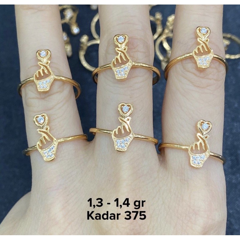 Cincin love emas asli kadar 375