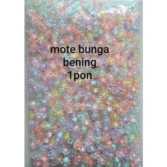 Mote Bunga Kristal Bening Mix 1pon