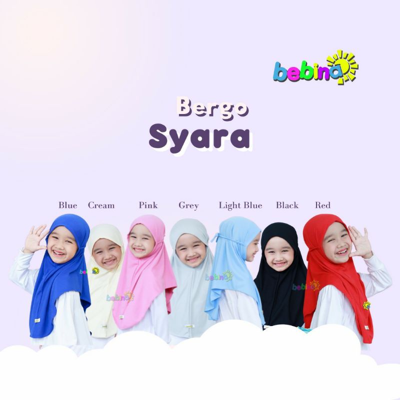 Hijab Bergo Anak Perempuan Murah Original Bahan Kaos Adem Bebina Project Jilbab Premium Cewe Umur 1-