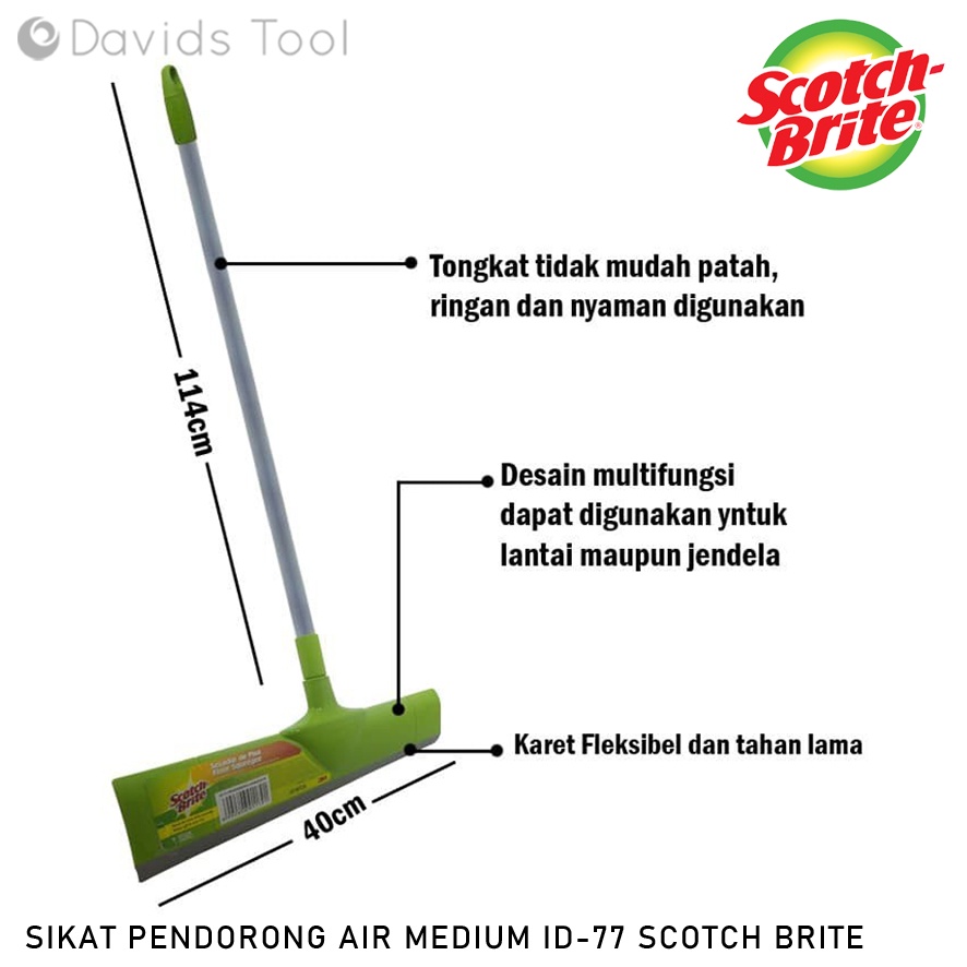 Scotch Brite Serokan Air Lantai Karet Wiper Pendorong Medium ID 77