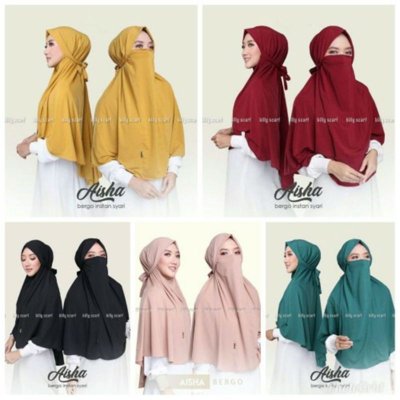 Hijab Niqob Masker Instan/Hijab Aisha