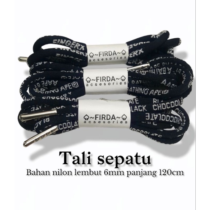 Tali sepatu tulisan di jual/pasang