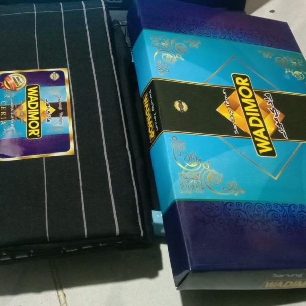 ✶ kain sarung pria Wadimor Hitam Polos Tumpal Pakaian Muslim kain Sarung ♨