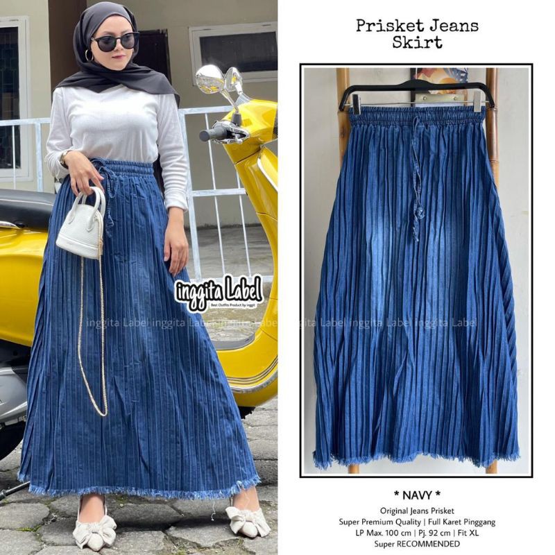 prisket jeans skirt rok jeans by inggita label