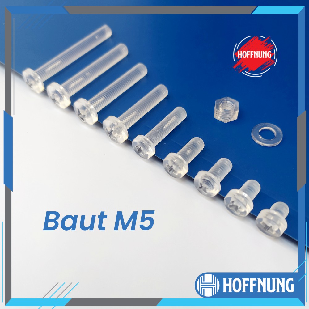 Baut M5 Plastik M5x6 M5x8 M5x10 M5x12 M5x15 M5x20 M5x25 M5x30 M5x35 M5x40 M5x50 mm Mur Akrilik