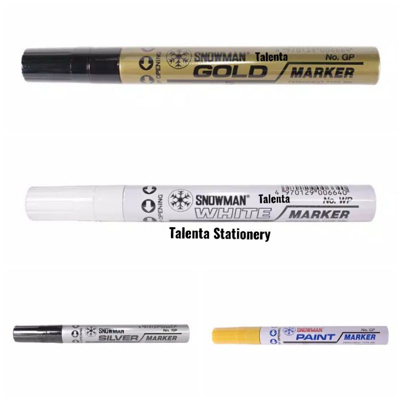 Snowman Paint Marker/Spidol Putih/Spidol Emas/Spidol Perak/Spidol Kuning Besar