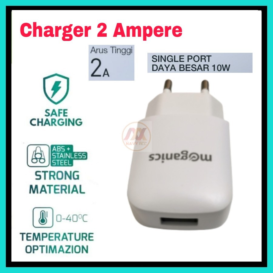 NA - Kepala Adaptor Charger 2A Single USB Batok Charger Moganic