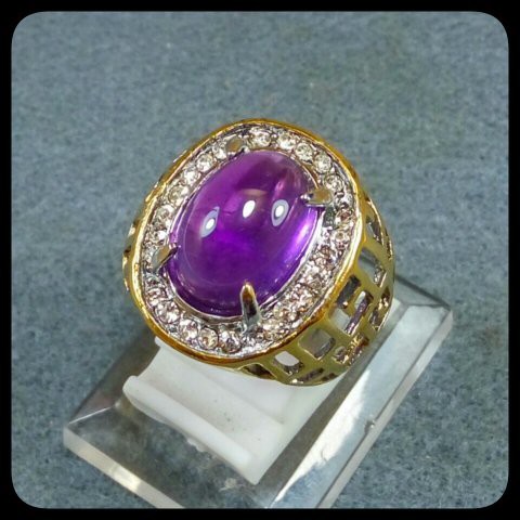 CINCIN BATU AKIK NATURAL KECUBUNG UNGU PANGKALAN BUN KALIMANTAN AMETHYST QUARTZ SUPER MURAH !!!