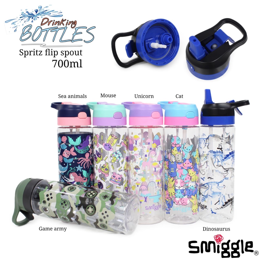 Botol Minum Semprot Smiggle Ori Spritz Spray Drink Bottle 700ml