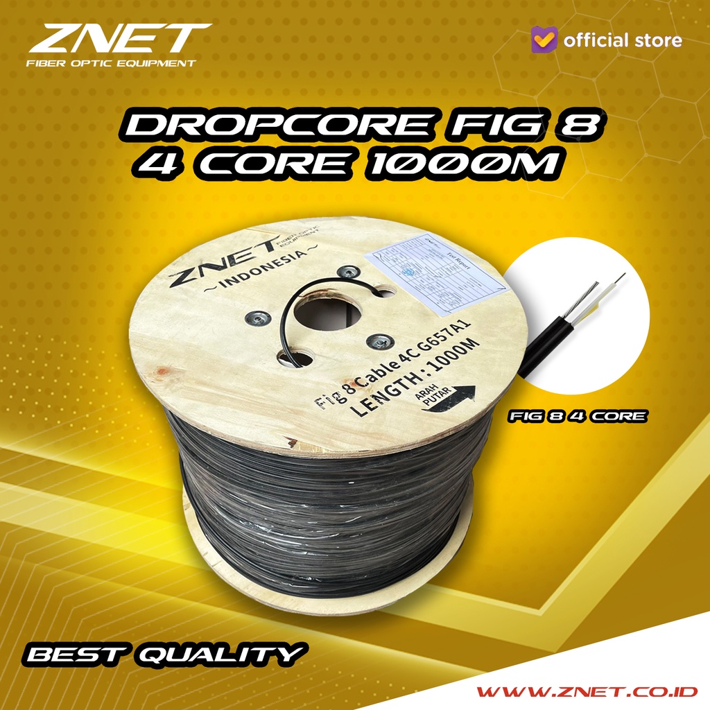 DROPCORE DROPWIRE FIG 8 4 CORE MURAH 1000M FIBER OPTIK KABEL FO FIG 8