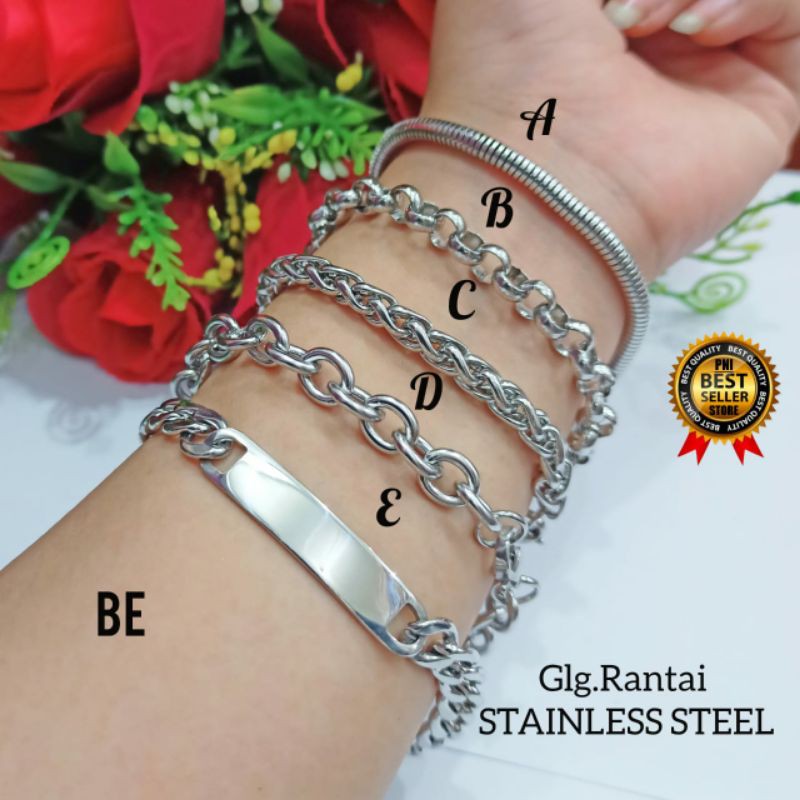 Fourfashion Gelang Dewasa Rantai Silver Stainless Steel PD041