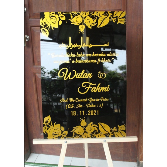 Welcome Sign Acrylic Wedding / Dekorasi Lamaran Papan nama nikah / Papan Lamaran