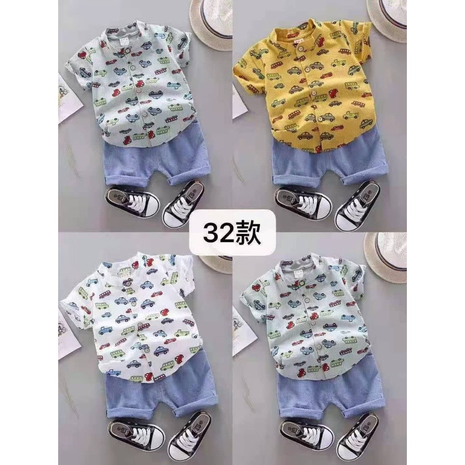 Promo !! Setelan anak laki - laki / Setelan kemeja anak import / Setelan kemeja trendy manish cool ukuran 6 bulan - 2 tahun