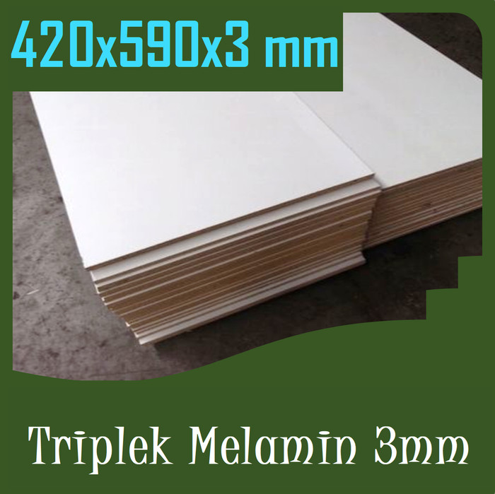 TRIPLEK MELAMIN 3mm Ukuran A2 | 420x590x3 mm ( isi 4pcs )