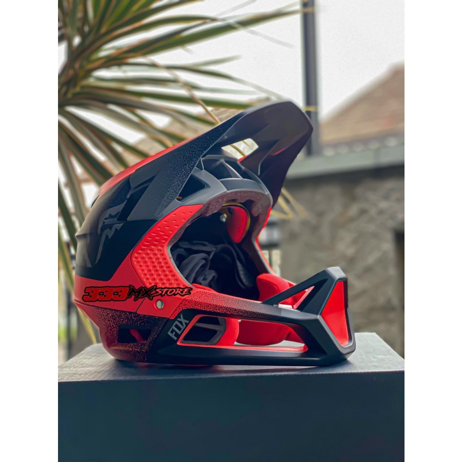HELM MTB FOX PROFRAME ORANGE BLACK 2022 HELM SEPEDA MTB FOX PROFRAME