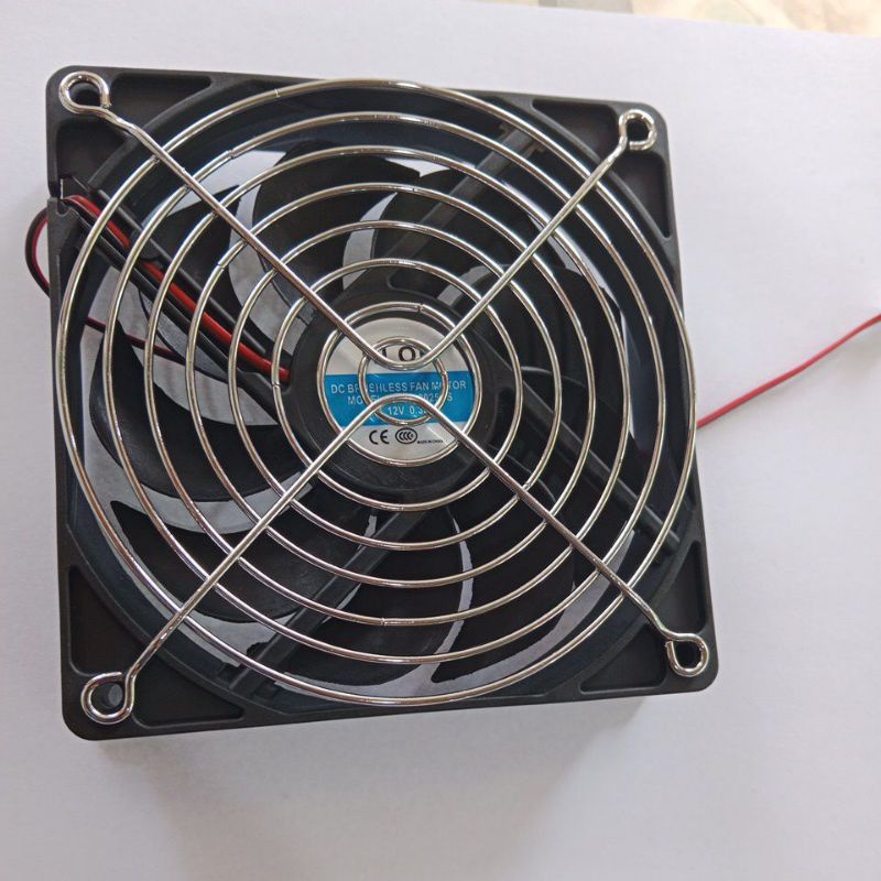 Kipas dc ukuran 12x12 12v dan Ram/Gril kipas 12x12 untuk power amplifier 3U kipas 12cmx12cm