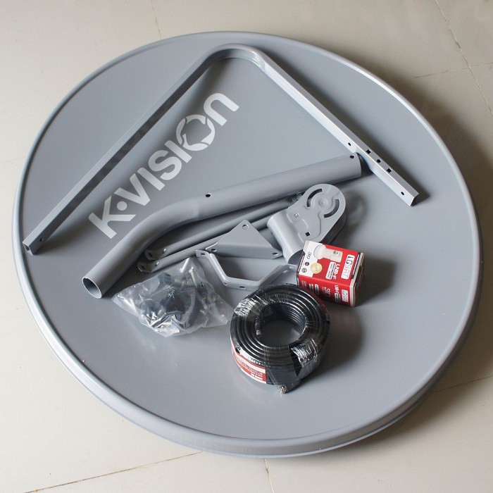 Paket Kvision Parabola Mini Komplit Set 90CM Payung Dish Satelit