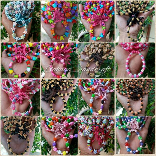 (Paket Usaha) 1gross Gelang Mute Anak Manik2 Berbagai Motif Lucu Harga Grosir Pengrajin