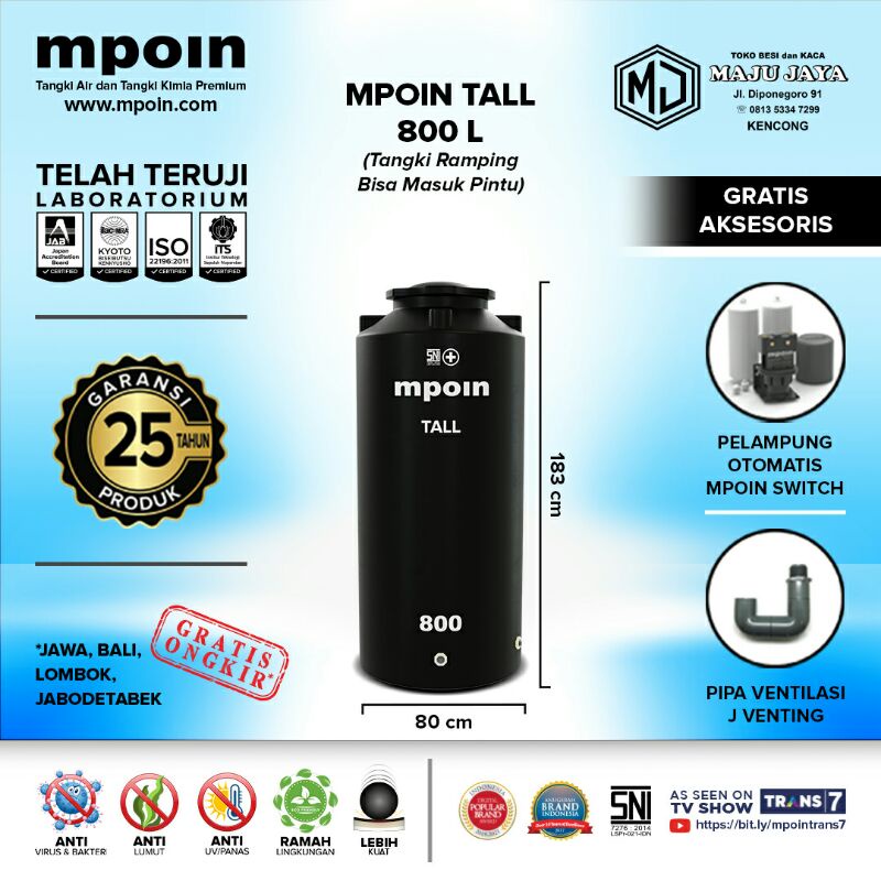 tandon/ tangki air ramping 800liter