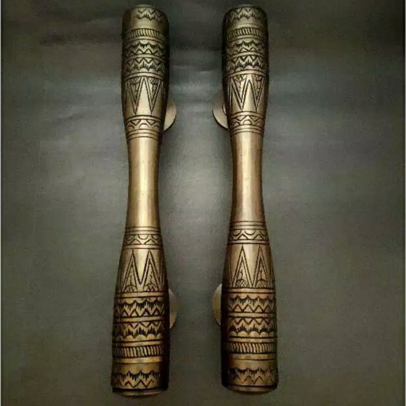 Handle / Tarikan Pintu Rumah Gebyok Pagar Kuningan Motif Egypt 30cm