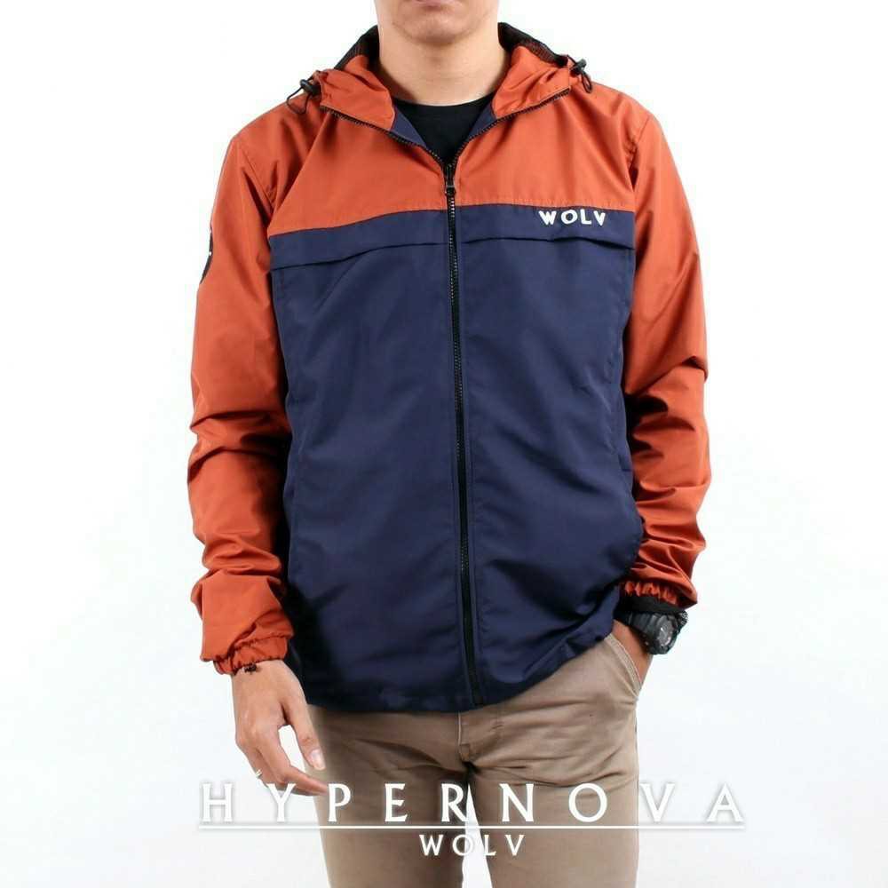 Jaket Pria Outdoor Hypernova We-Wolv Navy kombinasi Orange