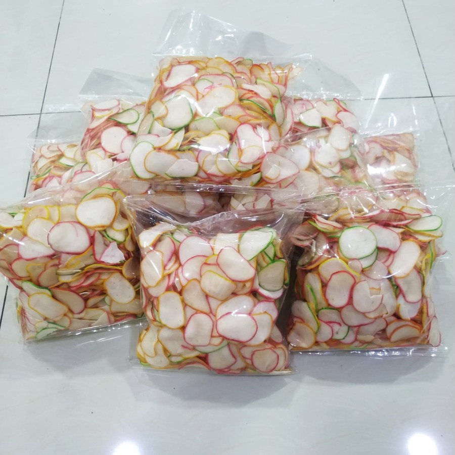 

Krupuk Bawang / Kerupuk Bawang naga Prima Warna Warni 500 gr