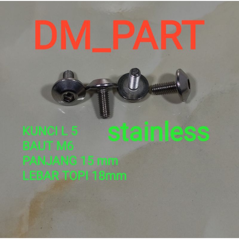 BAUT BODY BODI KOVER COVER KNALPOT  KUNCI 10 M6 L5 STAINLESS SPAKBOR PLAT NOMER BRAKET BREKET VIXION