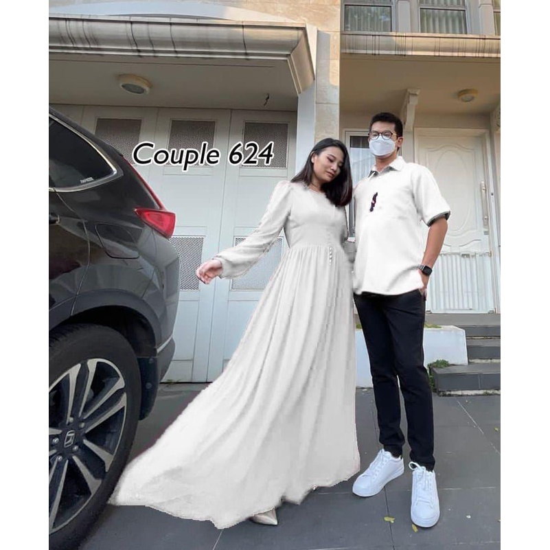 Vanesha Margaretta - Couple 624#Gamis+Kemeja / set keluarga /Fashion Couple/Couple Lebaran family