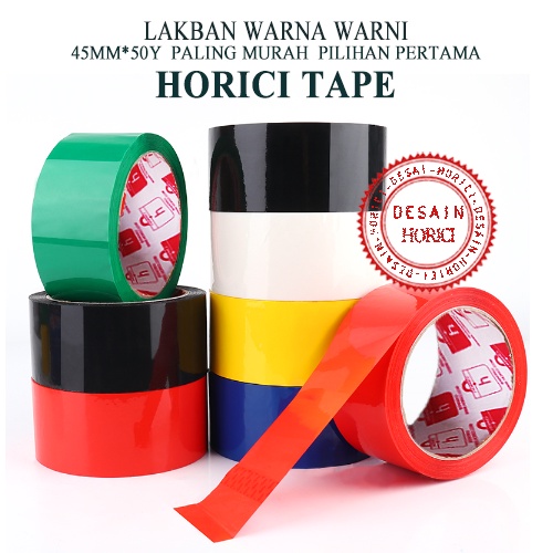 ISOLASI WARNA-WARNI HORICI TAPE Perekat Murah Super Kuat /45mmx50Y LAKBAN ISOLASI WARNA-WARNI