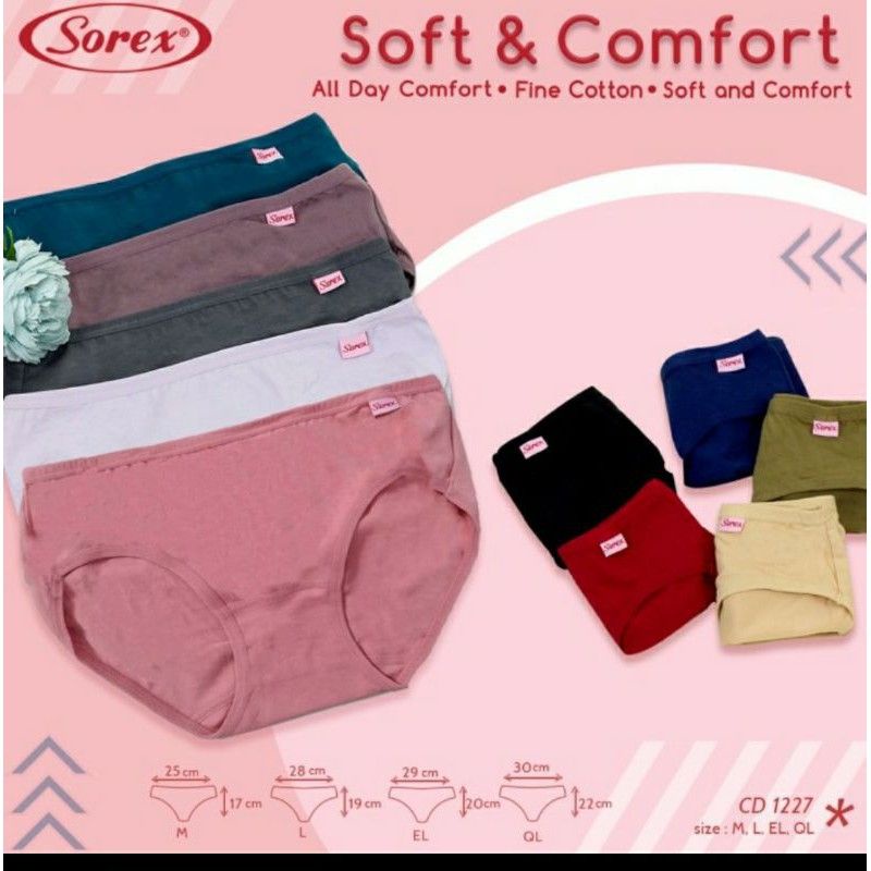 SOREX CD Mini Basic 1227 Katun UKURAN M-XXL.Celana Dalam Wanita sorex asli