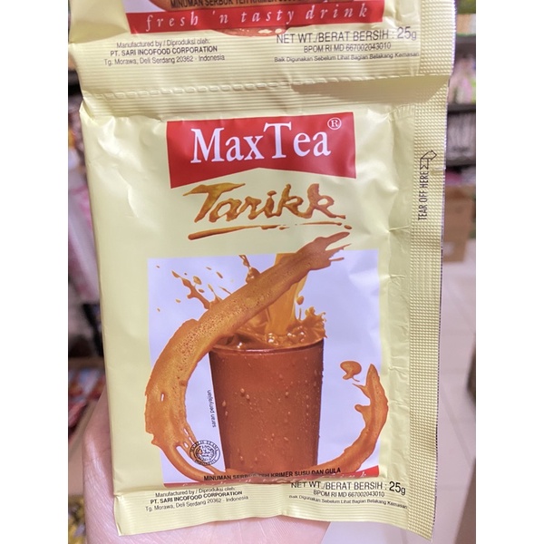

Max tea teh tarik serbuk isi 10 sachet