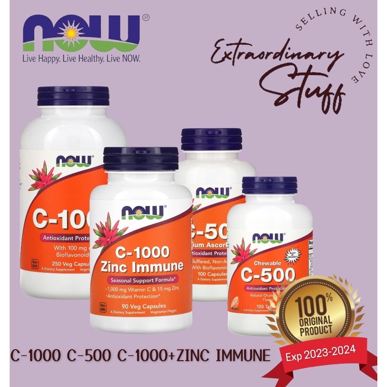 NOW FOODS VITAMIN C 1000 mg C 500 mg ZINC IMMUNE / VIT-C1000MG 500MG