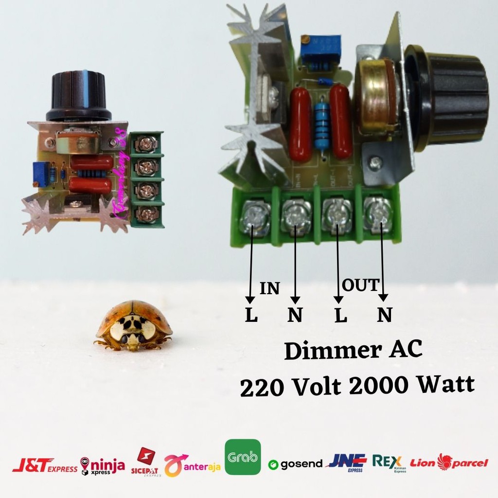 Dimmer AC 220 Volt 2000W - AC - AC Voltage Regulator Speed Controller 2000 Watt Pengatur Tegangan