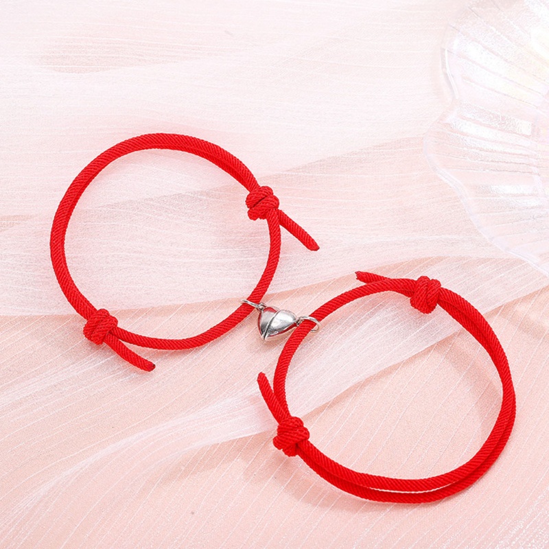 Siy 2pcs Gelang Tali Kepang Magnetik Adjustable Untuk Pria / Wanita / Pasangan