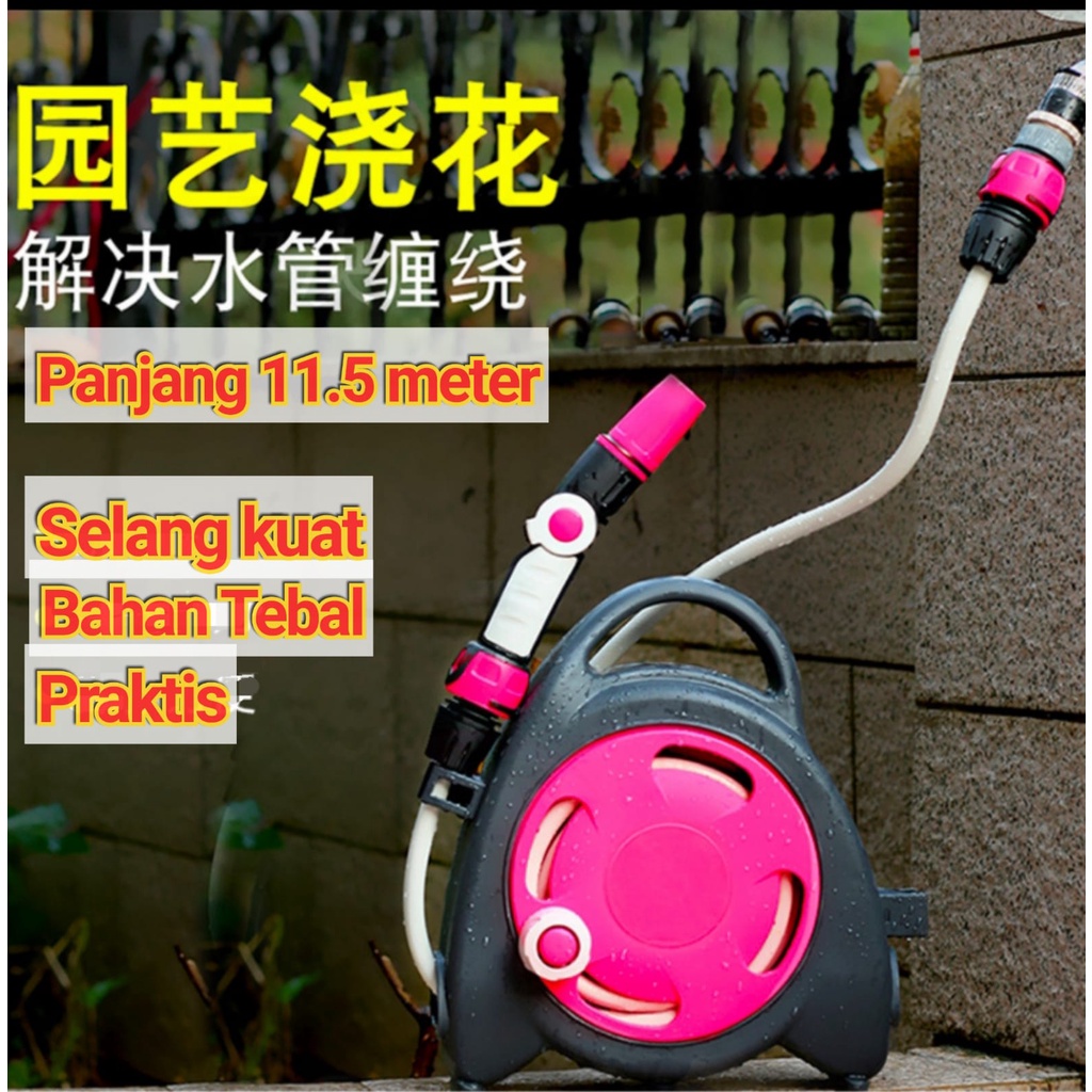 Hose Reel Set Gulungan Selang set Dengan Selang Air 11,5 Meter Kuat