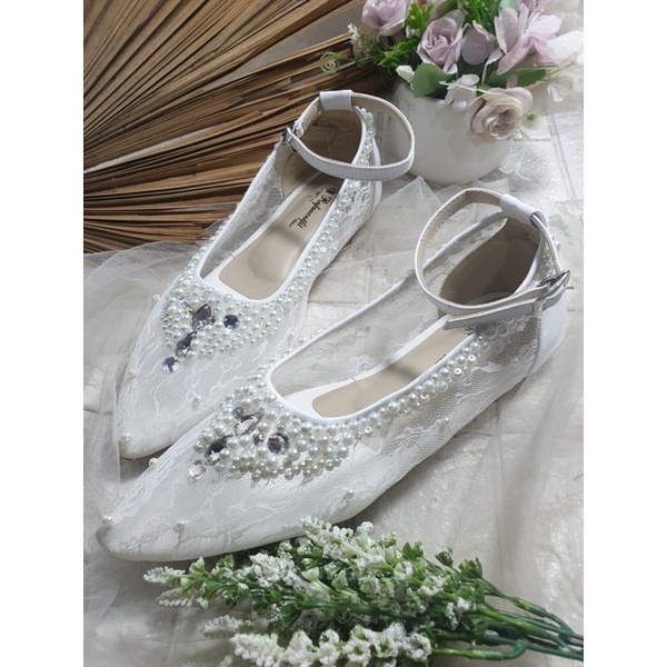 flatshoes clarisa putih tali