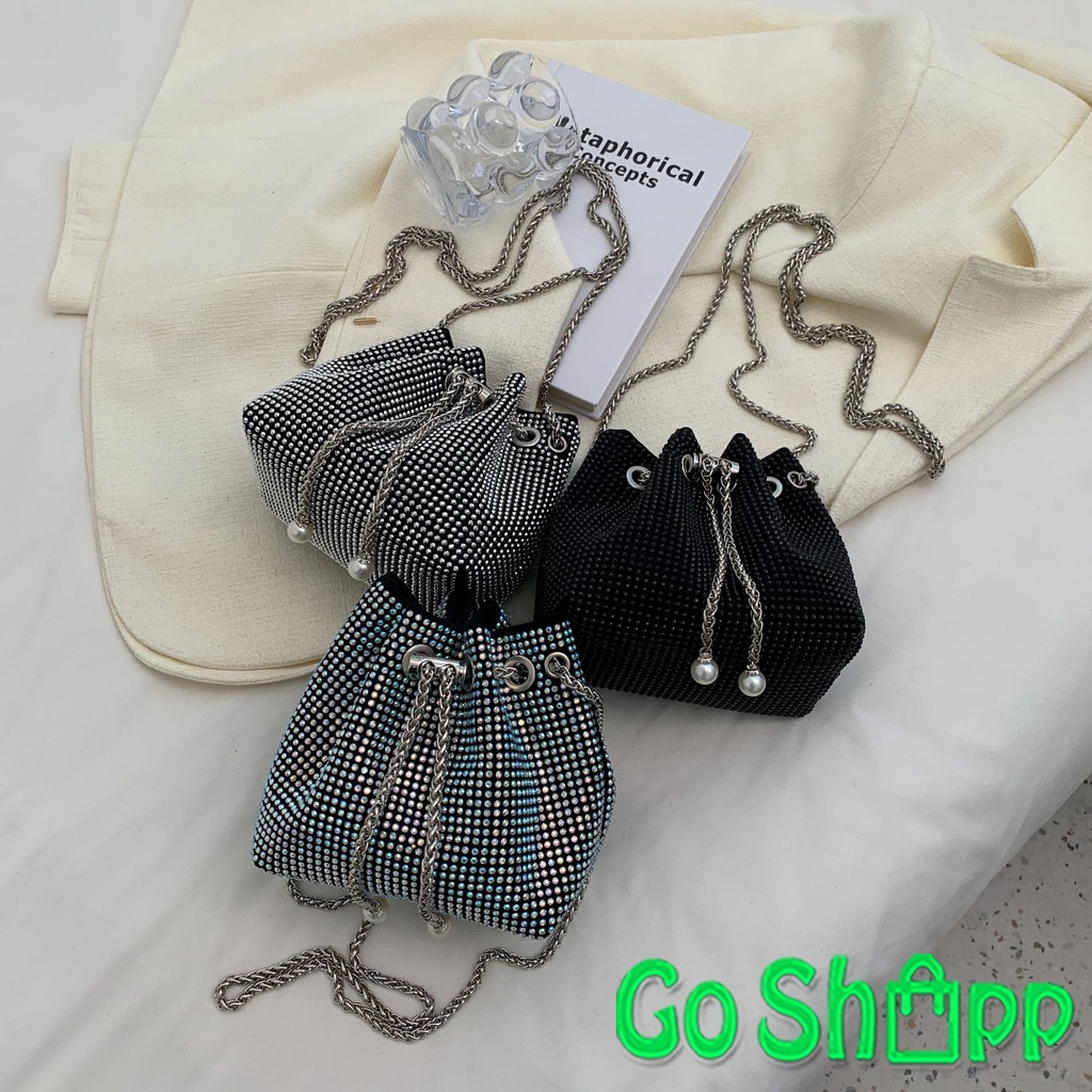 Bucket Bag Wanita Import - Tas Selempang Wanita Bling Bling Import Terbaru Fashion Korea - Tas Pesta Kondangan Mewah Kekinian [T09]