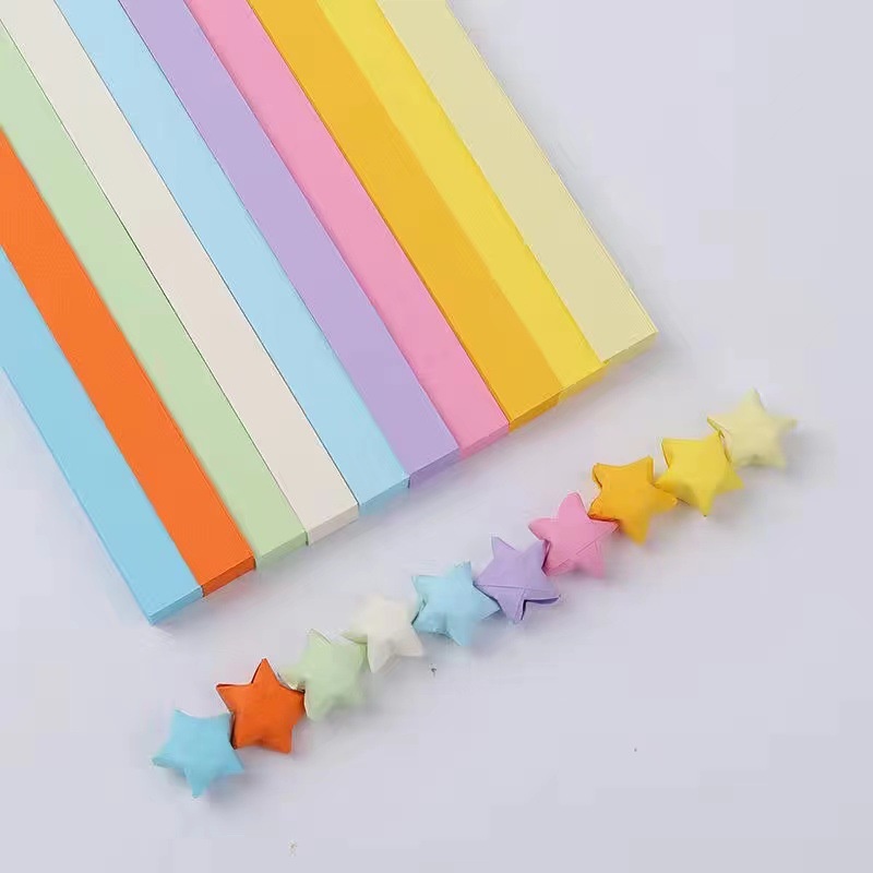 540/210strip Warna-Warni Bintang Strip Origami Set Tangan Lipat Origami DIY Kertas Kado Dekorasi Rumah Tangga